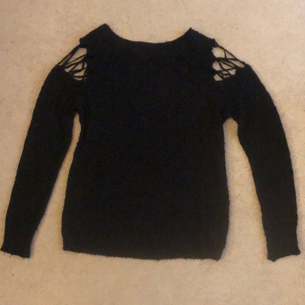PacSun LA Hearts Open Shoulder Woven Sweater